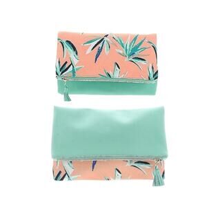 Rachel Pally Paradise Reversible Foldable Clutch Purse 2 In 1